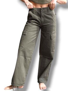 Levis 94 Baggy Cargo Pants Army Green Relaxed Straight 24